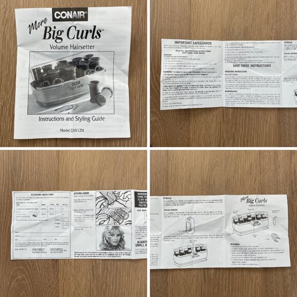 Vintage Conair More Big Curls Volume Hairsetter 1998 Jumbo Rollers 1 ½” CHV12N - Picture 8 of 10